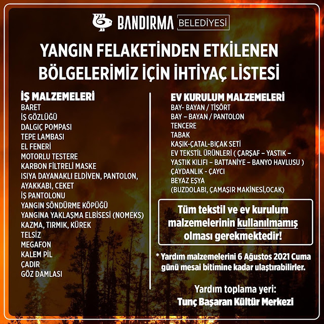 BANDIRMA BELEDİYESİ'NDEN YARDIM KAMPANYASI