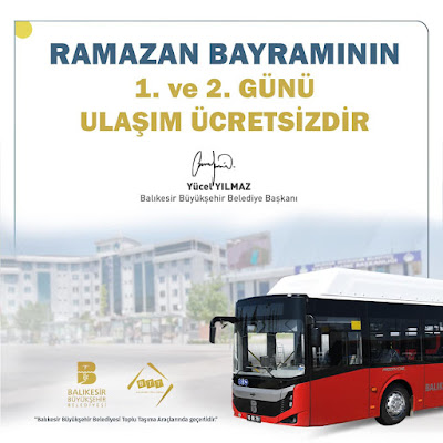 BAYRAMIN İLK 2 GÜNÜ TOPLU TAŞIMA ÜCRETSİZ